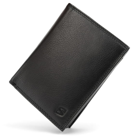 SERASAR, Men's Premium Leather Wallet "Manager", 12 card compartment, Credit card holder with RFID protection, including gift box