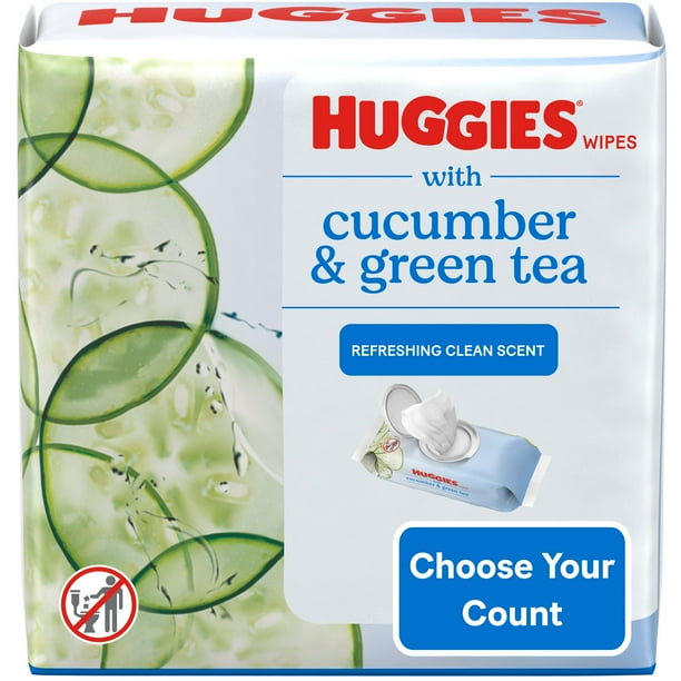 Huggies Scented Cucumber & Green Tea Wipes, 3 Pack, 168 Total Ct