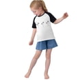 thumbnail image 7 of Girls Raglan Graphic Tees Size 3-14 Baseball Summer Cute Short Sleeve T-Shirts Loose Fit Round Neck Casual Tops Black， 5 Years, 7 of 7
