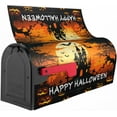 thumbnail image 6 of Happy Halloween Mailbox Cover Starry Night Haunted House Pumpkin Magnetic Mailbox Covers Halloween Mailbox Brunt Orange Large Post Letter Box Covers Garden Yard Home Decor for Outside 21" x18", 6 of 6