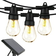Brightech Ambience Pro Solar Powered LED Outdoor String Lights 27 ft, Waterproof Shatterproof 1W Edison Bulbs for Patio, Porch, Backyard, 2700K Soft White