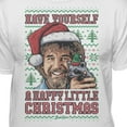 thumbnail image 2 of Teelocity Bob Ross Happy Christmas Sweater Print White Short Sleeve Graphic Tee, 2 of 4