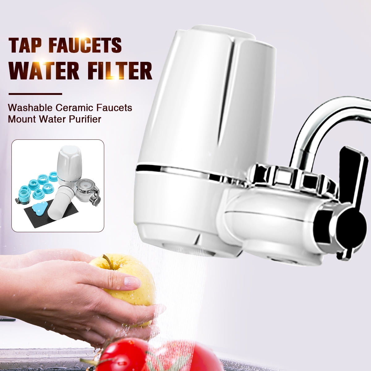 Household Kitchen Tap Faucet Mount Water Filter Purifier With