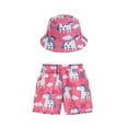 thumbnail image 2 of WOLLED Kids Toddler Pull on Swim Trunk Swimsuit for Boys Girls Summer Hawaiian Beach Shorts Elastic Waist Shorts+matching Hat Set 2-13T, 2 of 11