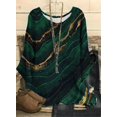 thumbnail image 1 of Jersey de manga larga para mujer, Camiseta con estampado de nuevo diseño, cuello redondo, holgado, talla grande, elegante, Vintage, otoño e invierno, 2022, 1 of 4