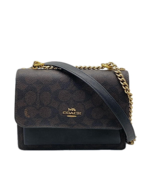 Pre-Owned COACH Mini Claire Crossbody Bag, Signature Canvas, IMXAQ CW206, Shoulder Brown...