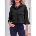 thumbnail image 4 of Women Zip Up Utility Coat with Pockets Casual Cropped Jackets, 4 of 6