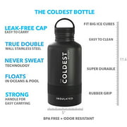 Coldest Sports Water Bottle - 32 oz,(Loop Lid) Leak Proof, Vacuum Insulated Stainless Steel, Double Walled, Thermo Mug, Metal Canteen