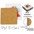 thumbnail image 4 of Inkdotpot Set of 6 Drink Coasters DecorativeNon,SlipCork Base4-inch Square PrintedCoastersEasy Clean- Monuments, 4 of 8