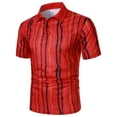 thumbnail image 2 of Birdeem Men Casual Button Short Sleeve Print Turndown Pullover T-Shirt Tops, 2 of 9