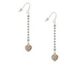 thumbnail image 2 of Delight Jewelry Small Rose Goldtone Heart with Clear AB Crystals - Silver-tone Long Sparkle Dangle French Earrings, 2 of 4