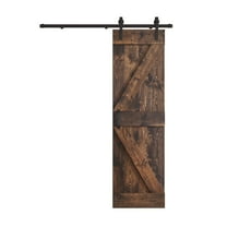 Coast Sequoia 30 in x 84 in K Style Finished DIY Knotty Wood Sliding Barn Door With Hardware Kit (Kona Coffee)