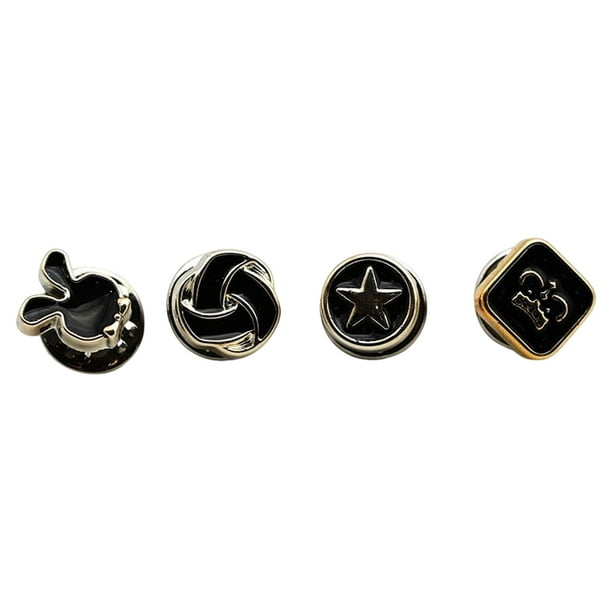30 Pieces Shirt Sweater Shank Button Replacement Clothes Coat Metal Buttons  Brooch Pin Cufflink Badge Sewing Accessories Black/18-21 