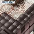 thumbnail image 4 of 89" Leather Sofa with Convertible Chaise, Mid Century Modern L-Shape Couch with Deep Seat, Sectional Leather Couch for Living Room, Lounge, Brown, 4 of 6