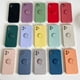 thumbnail image 2 of Square Original Liquid Silicone Magnetic Holder Ring Stand Soft Case For iPhone 15 14 Pro Max 13 12 11 Armor Shockproof Cover, 2 of 4