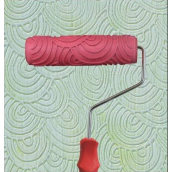 Greek Art Rouleau de Peinture Décoratif 7 Pouces DIY Rouleau en Caoutchouc Texture Artistique avec Poignée en Plastique (Motif D1)