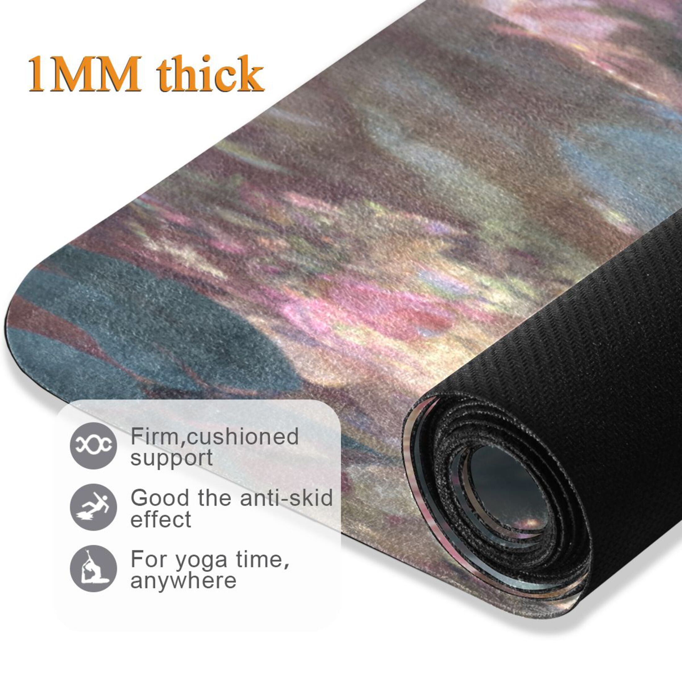 BZSMCE Yoga Mat Women Fitness Mat Floral Crowned Deer in Bloom Pattern