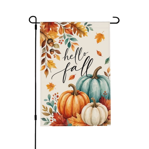 Garden Flag Autumn Pumpkins Acorns Leaves Outdoor Décor 12x18 Inch