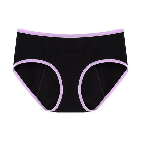 HUPOM Women'S Underwear Funny Underwear For Women Medium waist Elastic Waist Solid Postpartum Purple 2XL