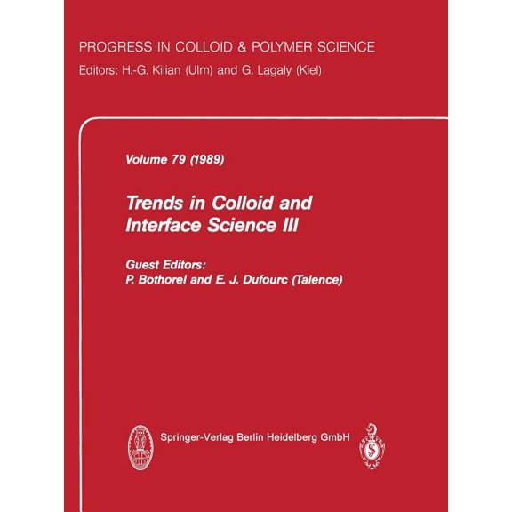 Progress in Colloid and Polymer Science Trends in Colloid and Interface Science III, Book 79, (Paperback)