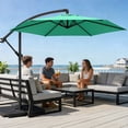 thumbnail image 3 of Easthome 10ft Offset Hanging Market Patio Umbrella for Backyard, Poolside, Lawn and Garden w/Easy Tilt Adjustment, Polyester Shade, 6 Ribs - Tiffany Blue, 3 of 8