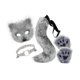 thumbnail image 1 of Conjunto de collar y Cola de animal Fernando Máscara facial Halloween juego de rol Gris oscuro, 1 of 8