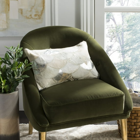 Safavieh Metallic Scale Cowhide Geometric Pillow