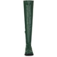 thumbnail image 6 of BLISSFUL STEP Women's Round Toe Block Heel Over Knee High Boots Green 7, 6 of 7
