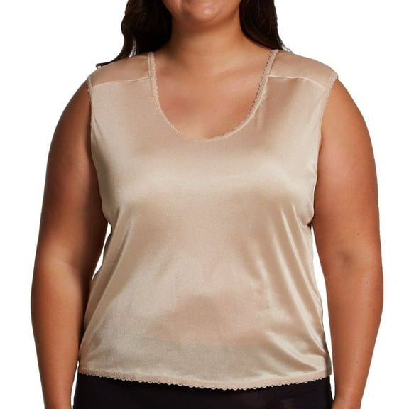 Women's Shadowline 7101X Plus Nylon Padded Shoulder Camisole (Nude 3X)