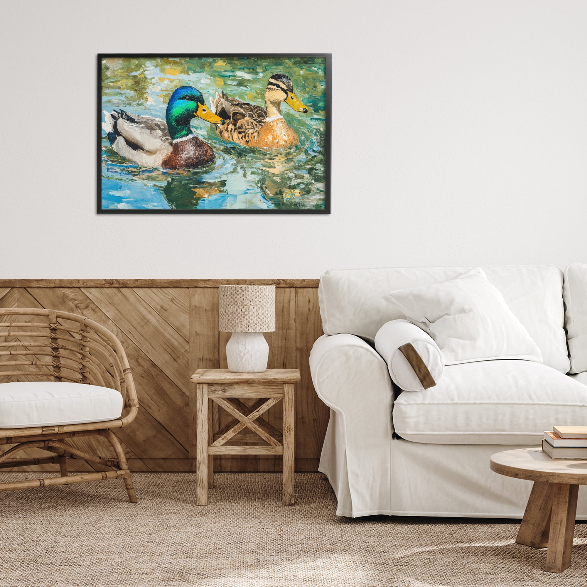 Stupell Industries Ducks Out For A Swim Black Framed Giclee Art, design by Petal Prints Design