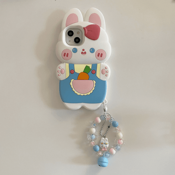 Phone Cases Apply to iPhone 14 Pro Max, Rabbit Phone Case Unique And Interesting Case With Hanger 3d Soft Silicone Case
