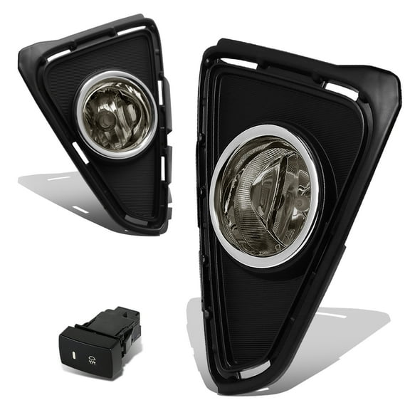 DNA Motoring FL-ZTL-169-SM For 2016 Toyota RAV4 XA40 Pair Bumper Driving Fog Light Lamp Switch Smoked Lens