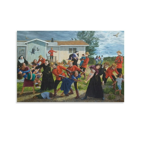 A Lesson In Canadian History, Courtesy Of Kent Monkman Canvas Art Poster And Wall Art Picture Print Modern Family Bedroom Decor Posters,Unframe-style,20x30inch(50x75cm)