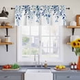 thumbnail image 4 of Blue Teal Eucalyptus Leaves Valances for Windows, Watercolor Weeping Botanical Light Filtering Kitchen Curtains, Rod Pocket Window Valance Curtains for Living Room Bedroom, 42" W x 18" L, 2 Panels, 4 of 9