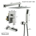 thumbnail image 4 of Boyel Living 10 In Wall Mounted Shower System 3-Function Rain Shower Head Shower Faucet Set with Handheld Spray Bathroom Waterfall Tub Spout Brushed Nickel, 4 of 7
