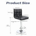 thumbnail image 6 of Lacoo Bar Stools Adjustable 360-Degree Swivel PU Leather Barstools with Back Set of 2, Black, 6 of 7
