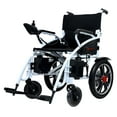 thumbnail image 3 of Foldable Electric Powered Lightweight Wheelchair, Comfortable Disabled Wagon, Elderly Mobility, Battery Included - White Frame Black Seat, 3 of 8