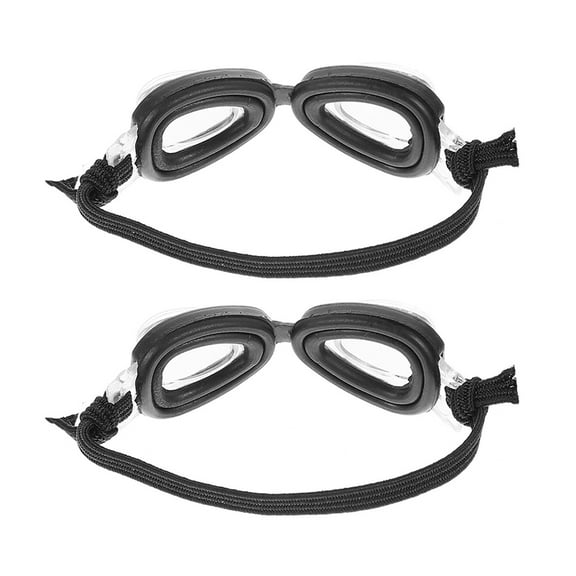 IBASETOY Dolls Accessories 2Pcs Miniature Swimming Goggles Black Plastic For Family Trip