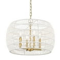thumbnail image 3 of Ellie 4-Light Chandelier in Modern Brushed Gold with Bleached White Raphia Rope, 3 of 12