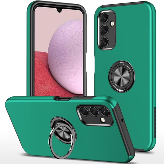 Galaxy A14 5G Case for Samsung Galaxy A14 5G Case  Grade Shockproof Built-in Ring Holder Kickstand Car Mount  Heavy Duty Protective Case for Galaxy A14 5G Phone Case (Dark Green)