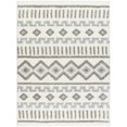 thumbnail image 2 of Hauteloom Tevy Boho Moroccan Geometric Shag Area Rug - High Pile Super Soft Rug for, Living Room, Bedroom, Dorm Room, Kids Room - White, Cream, Gray - 6'7" x 9' (6x9), 2 of 3