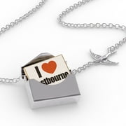 Locket Necklace I Love Eastbourne region: South East England, England in a silver Envelope Neonblond