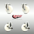 thumbnail image 2 of 4 Inch 316SS Nylon Wheel Swivel Bolt Hole Caster Set 2 Brakes Service Caster, 2 of 2