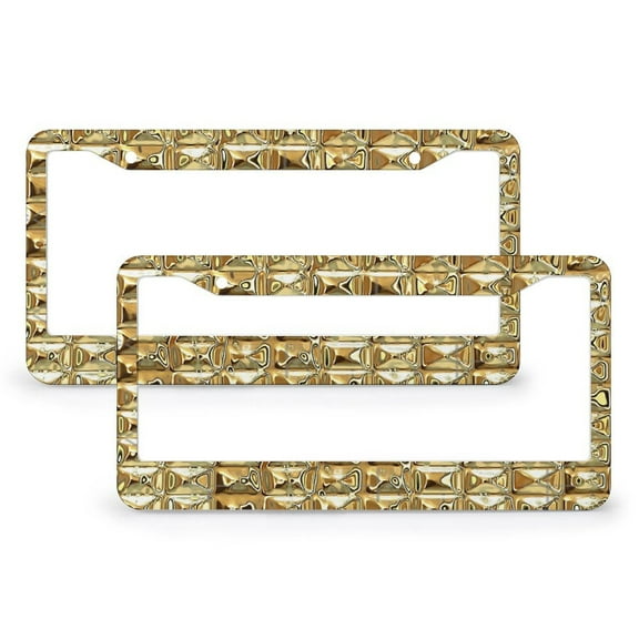 Gold License Plate Frame 2 Pack License Plate Frames Car Universal Aluminum Accessories Cars Decor With 2 Holes And Screws Fits Standard Us Vehicles Size 12 X 6 Inches