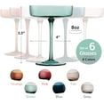 thumbnail image 2 of Colored Vintage Art  Coupe Glasses - Martini, Cocktail & Champagne Ribbed Glasses 7oz | Set of 6 | Cute Pastel Muted Crystal Cocktail Glassware, Goblet Cocktails, Stemmed Ripple Glassware Gift Box, 2 of 7