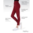 thumbnail image 3 of MeMoi Women's Comfort Cotton Blend Lightweight Leggings - Womens - Female (Large/X-Large, Burgundy), 3 of 7