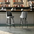 thumbnail image 3 of Flash Furniture James Traditional Vinyl Full Back Barstool Gray 2-Pieces/Pack (2XUF125GRY), 3 of 11