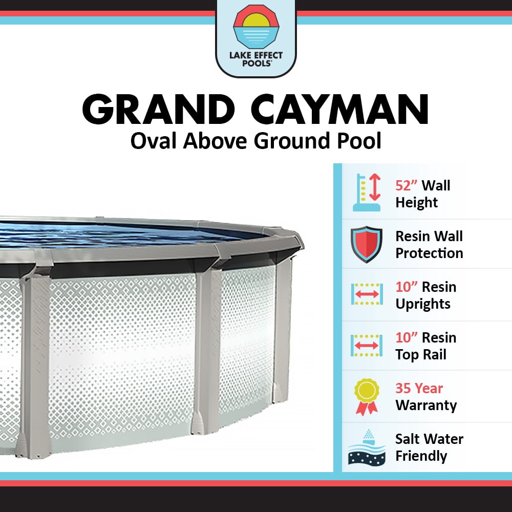 Lake Effect Pools Grand Cayman 15' x 30' x 52" Oval Resin Protected Above Ground Swimming Pool