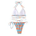 thumbnail image 4 of WREESH Maillot de Bain Deux Pièces pour Femmes, Taille Apparente, Bikini à Rayures, 4 of 6