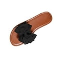 thumbnail image 1 of FRSASU Women's Bow Knot Slides Open Toe Flat Sandals Summer Beach Soft Slip On Slippers Black, 1 of 5
